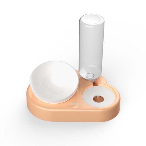 HKM-7913789 Pet Feeding Station with Double Bowls and Automatic Water Refill, 15¡ã Angle Tilt, Safe PP Material