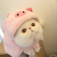 HKM-7914173 Casual Pink Cloak for Kittens and Adult Cats, Autumn and Winter Pet Apparel