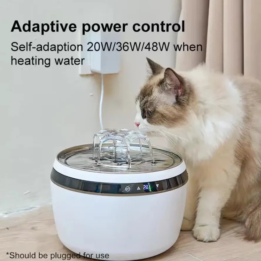 HKM-791443 Automatic 304 Stainless Steel Cat Water Dispenser with Temperature Control