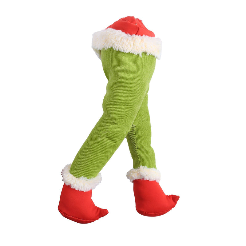 HKM-791443 Green Cloth Prosthetic Leg Ornament for Christmas Tree Decoration, 40x20x10cm
