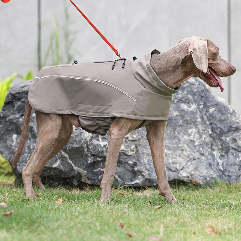 HKM-791507 Outdoor Soft Shell Jacket for Dogs – Waterproof, Stylish, and Comfortable in Rock Brown, Blue, and Black (Sizes XS-3XL)