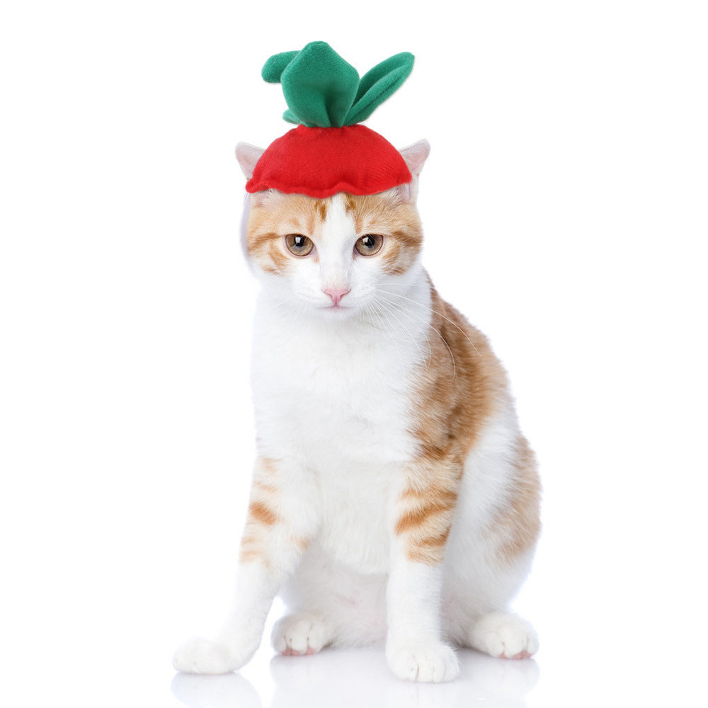 HKM-7915837 Cartoon-Style Plush Pet Hat for Cats and Dogs - Average Size Curly Hair Design