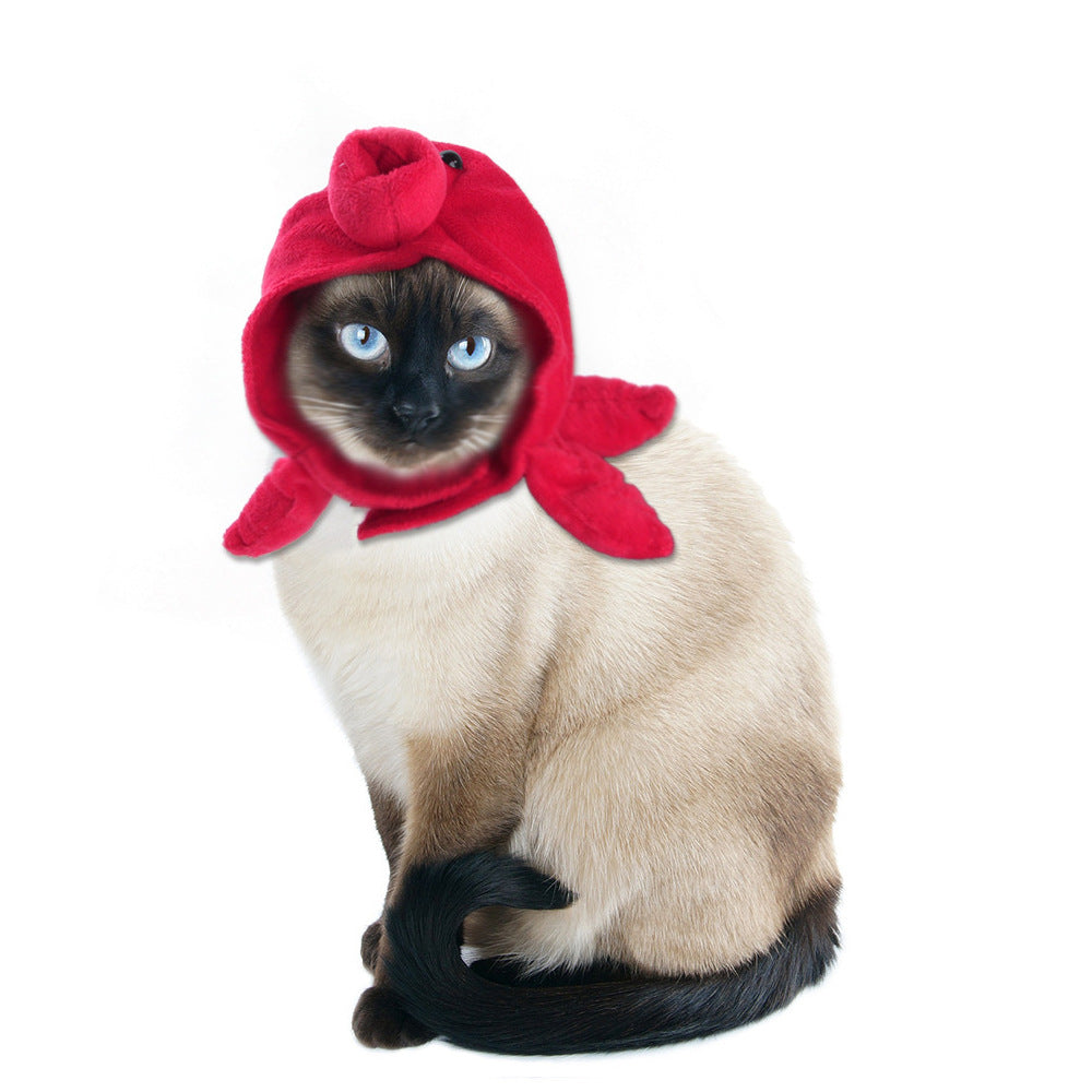 HKM-7915837 Cartoon-Style Plush Pet Hat for Cats and Dogs - Average Size Curly Hair Design