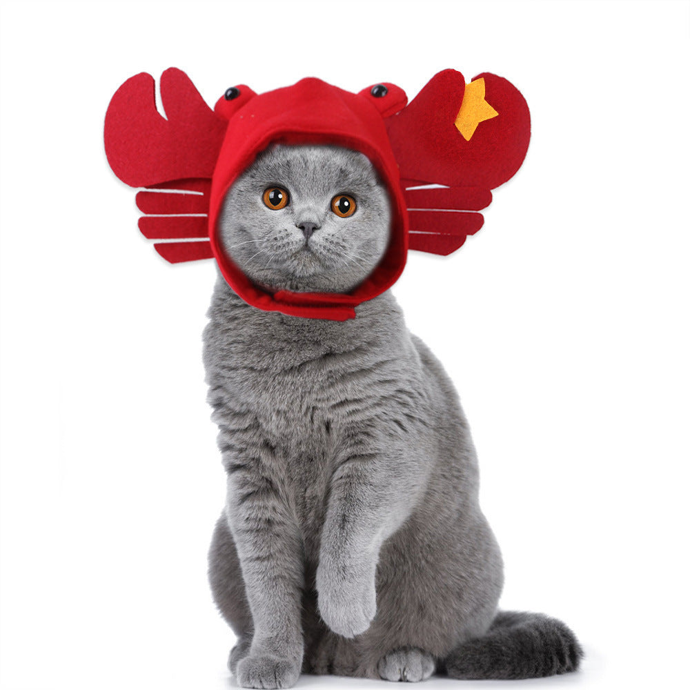 HKM-7915837 Cartoon-Style Plush Pet Hat for Cats and Dogs - Average Size Curly Hair Design