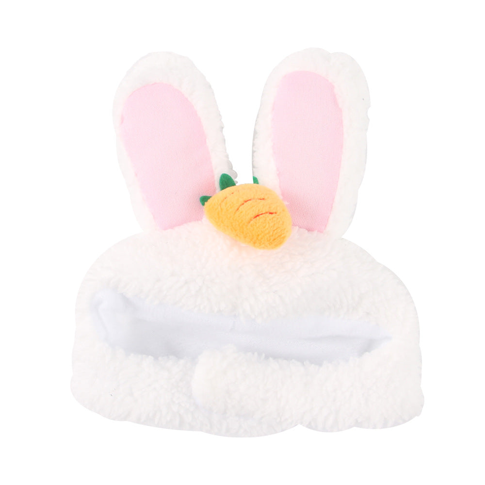 HKM-7915837 Cartoon-Style Plush Pet Hat for Cats and Dogs - Average Size Curly Hair Design