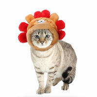 HKM-7915837 Cartoon-Style Plush Pet Hat for Cats and Dogs - Average Size Curly Hair Design