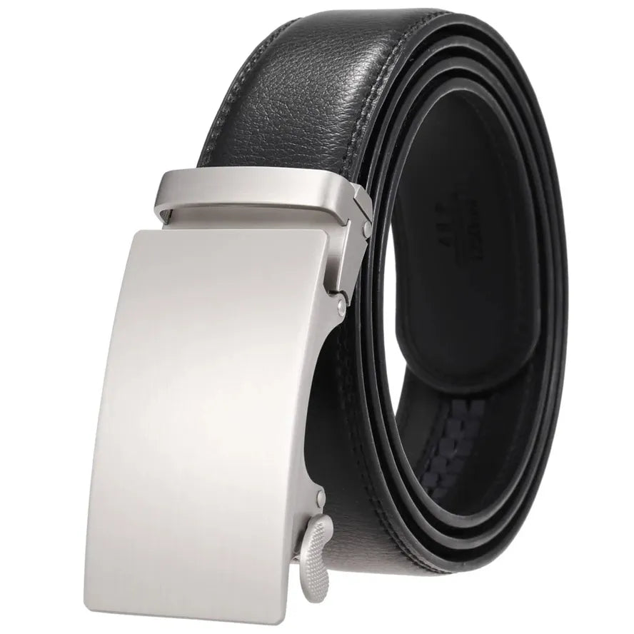 HKM-791699 Genuine Cowhide Leather Ratchet Belt for Men with Automatic Buckle - Model LY25-0711-1