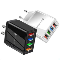 HKM-791699 Luminous 4-Port USB Mobile Phone Charger with Indicator Light