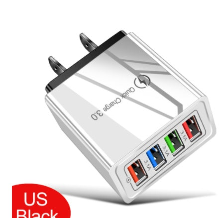 HKM-791699 Luminous 4-Port USB Mobile Phone Charger with Indicator Light