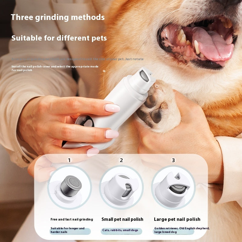 HKM-7917373 Rechargeable Two-in-One Cat Nail Shaver and Trimmer with Cleaning Brush and Charging Cable