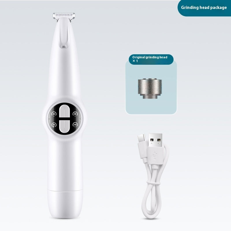 HKM-7917373 Rechargeable Two-in-One Cat Nail Shaver and Trimmer with Cleaning Brush and Charging Cable