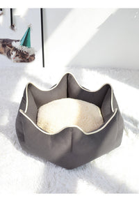 HKM-7917629 Warm Nest for Cats - Cozy Cloth Bed in Grey, Green, and Pink - Perfect for All Seasons