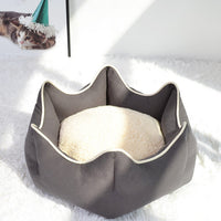 HKM-7917629 Warm Nest for Cats - Cozy Cloth Bed in Grey, Green, and Pink - Perfect for All Seasons