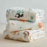 HKM-791827 Soft Combed Cotton Gauze Baby Blanket - 110 x 110 cm Towel Blanket