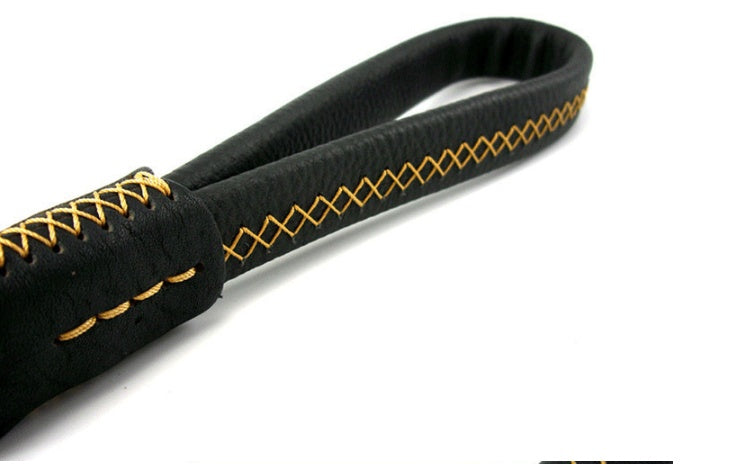 HKM-7919165 Durable Leather Traction Rope with Swivel Hook for Medium & Large Dogs