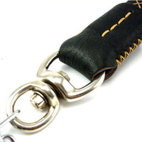 HKM-7919165 Durable Leather Traction Rope with Swivel Hook for Medium & Large Dogs