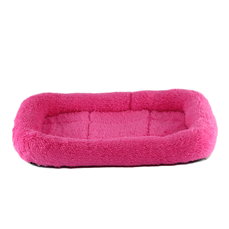 HKM-7919421 Cozy Small Medium Dog House Bed in Warm PP Cotton & Plush - Dark Gray, Red, Yellow Options