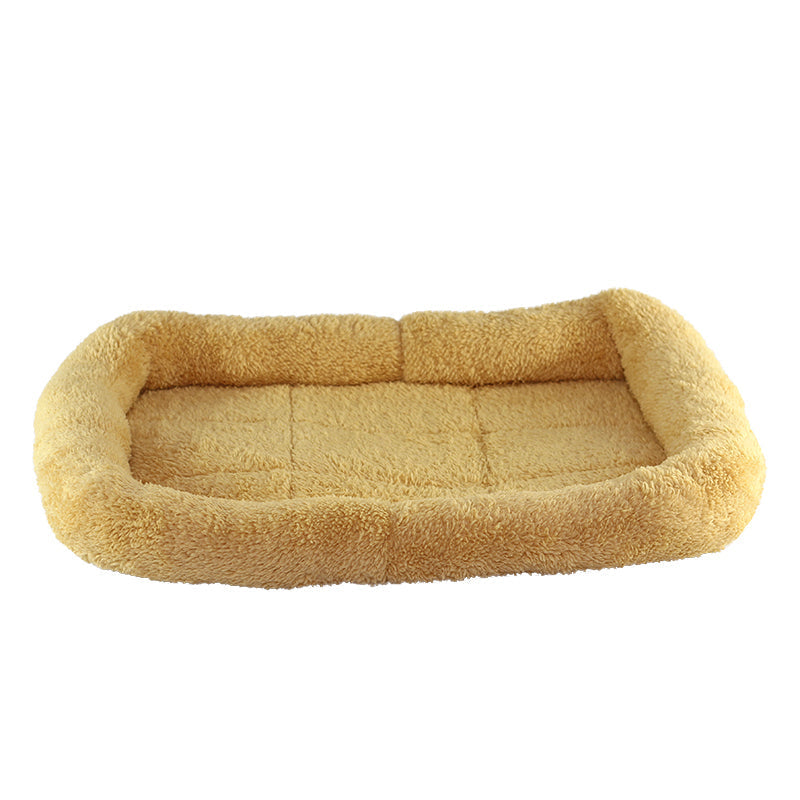 HKM-7919421 Cozy Small Medium Dog House Bed in Warm PP Cotton & Plush - Dark Gray, Red, Yellow Options