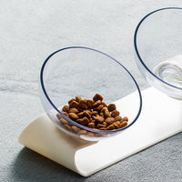 HKM-7919549 Double Pet Bowl with ABS Base and AS Bowls in White, 290 x 138 x 120mm
