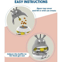 HKM-7920189 Interactive Cat Feeder Toy with Sounding Bell for Indoor Fun and Exercise