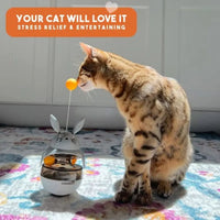 HKM-7920189 Interactive Cat Feeder Toy with Sounding Bell for Indoor Fun and Exercise