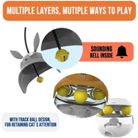 HKM-7920189 Interactive Cat Feeder Toy with Sounding Bell for Indoor Fun and Exercise