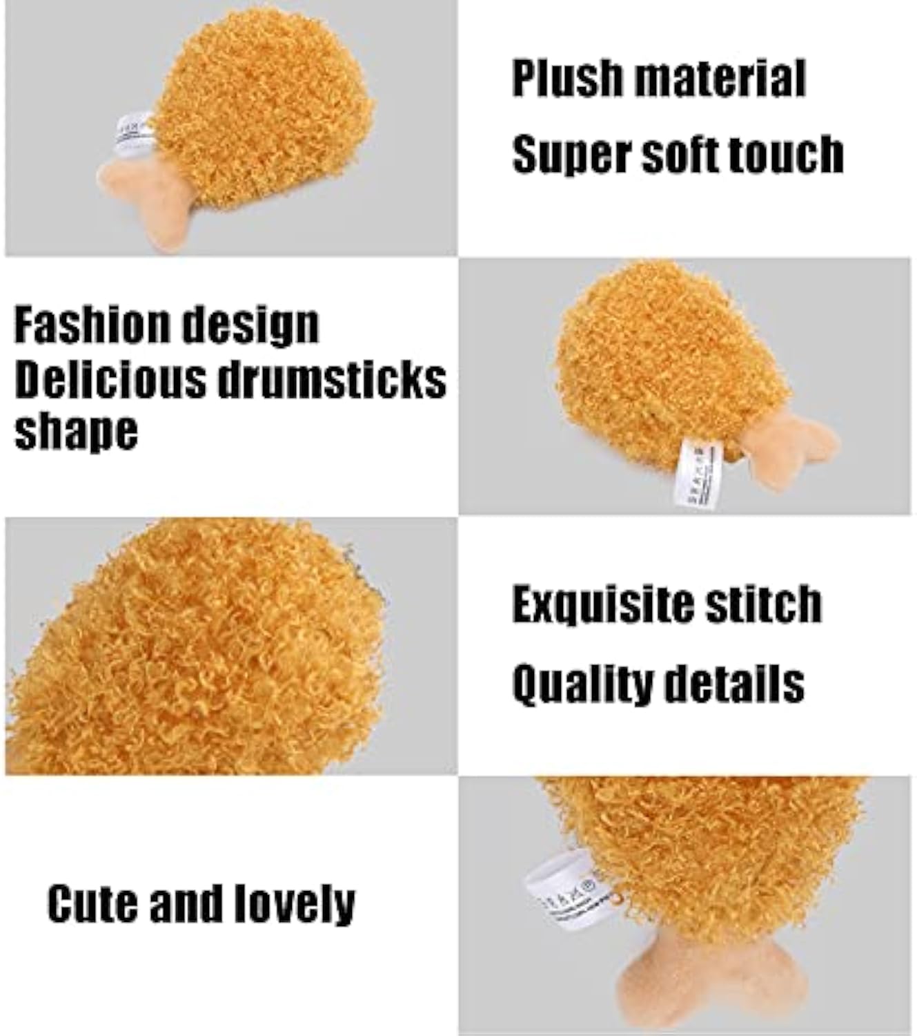 HKM-7920829 Durable Plush Chicken Drumstick Pet Chew Toy for Dogs - Soft, Sound-Activated, and Eco-Friendly