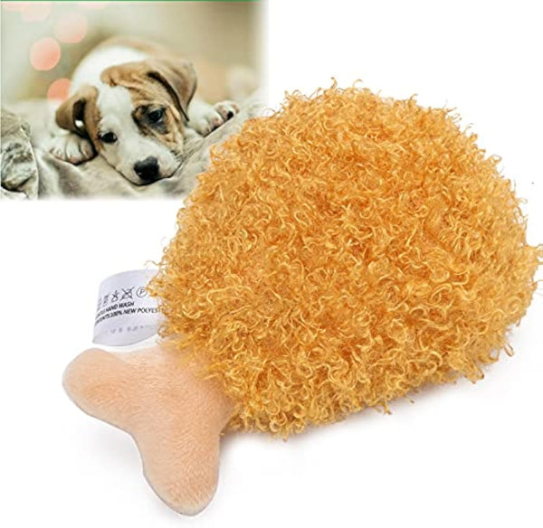 HKM-7920829 Durable Plush Chicken Drumstick Pet Chew Toy for Dogs - Soft, Sound-Activated, and Eco-Friendly