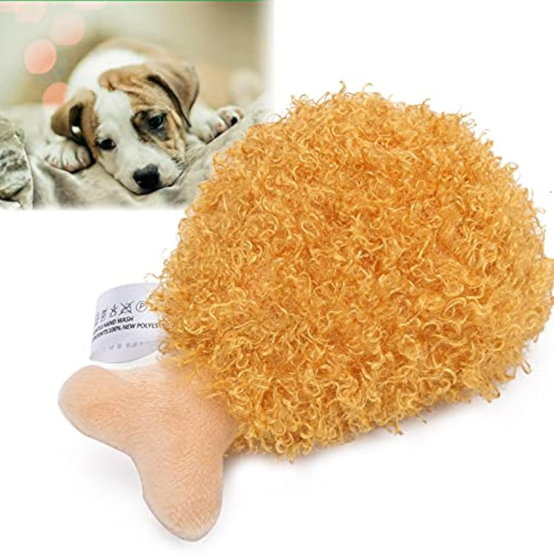 HKM-7920829 Durable Plush Chicken Drumstick Pet Chew Toy for Dogs - Soft, Sound-Activated, and Eco-Friendly