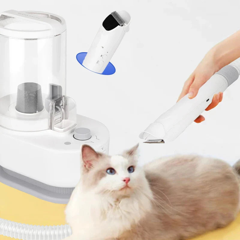 HKM-792083 Pet Grooming Kit with Vacuum Electric Trimmer and Hair Dryer for Cats