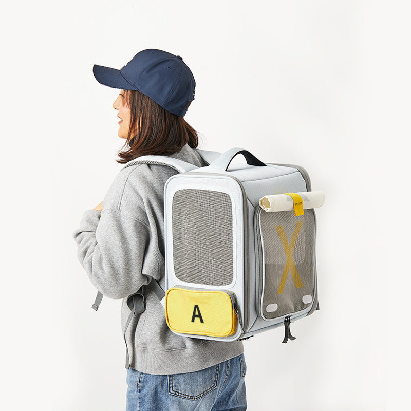 HKM-7921597 Portable Foldable Space Capsule Pet Backpack - Ideal for Cats - xZONE Design