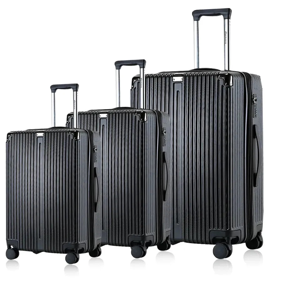 HKM-792211 3 Piece 24 Inch Travel Luggage Set with USB Port and Cup Holder