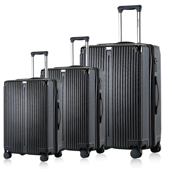 HKM-792211 3 Piece 24 Inch Travel Luggage Set with USB Port and Cup Holder