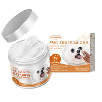HKM-7922621 Pet Eye Cleaning Wipes for Tear Stain Removal - Aloe Vera & Chamomile Extract, Hypoallergenic, Non-Irritating