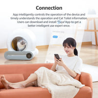 HKM-792275 Smart Automatic Cat Litter Box with 65L Capacity and App Control for Multiple Cats