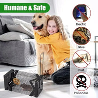 HKM-7923005 Humane Mouse Trap Cage - Non-Lethal Metal Rodent Catcher for Indoor and Outdoor Use