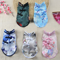 HKM-7923773 Chinese Style Summer Pet Cheongsam Skirt in Various Floral Patterns, Cotton Fabric