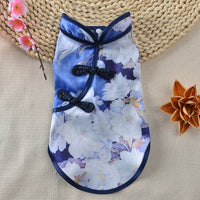 HKM-7923773 Chinese Style Summer Pet Cheongsam Skirt in Various Floral Patterns, Cotton Fabric