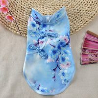 HKM-7923773 Chinese Style Summer Pet Cheongsam Skirt in Various Floral Patterns, Cotton Fabric