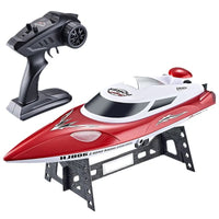 HKM-792403 High-Speed Remote-Controlled Speedboat with LED Lights and Capsizing Recovery Feature