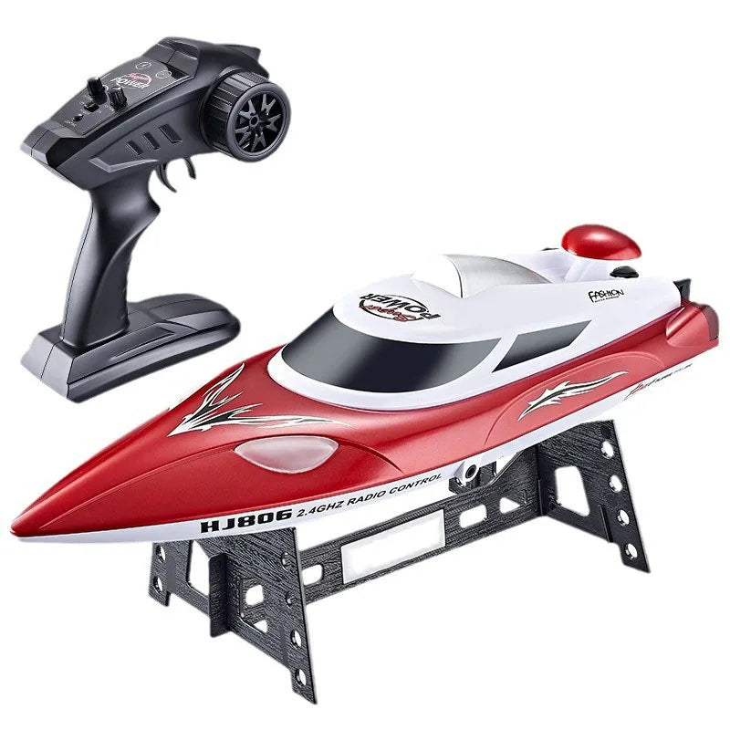 HKM-792403 High-Speed Remote-Controlled Speedboat with LED Lights and Capsizing Recovery Feature