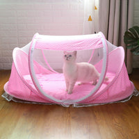 HKM-7924157 Teddy Small Tent Net Mosquito Cover with Cotton Pillow and Music Bag