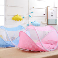 HKM-7924157 Teddy Small Tent Net Mosquito Cover with Cotton Pillow and Music Bag