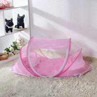 HKM-7924157 Teddy Small Tent Net Mosquito Cover with Cotton Pillow and Music Bag