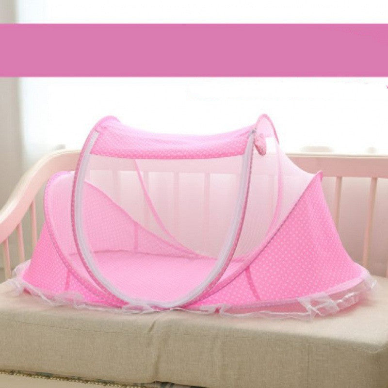 HKM-7924157 Teddy Small Tent Net Mosquito Cover with Cotton Pillow and Music Bag