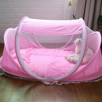 HKM-7924157 Teddy Small Tent Net Mosquito Cover with Cotton Pillow and Music Bag