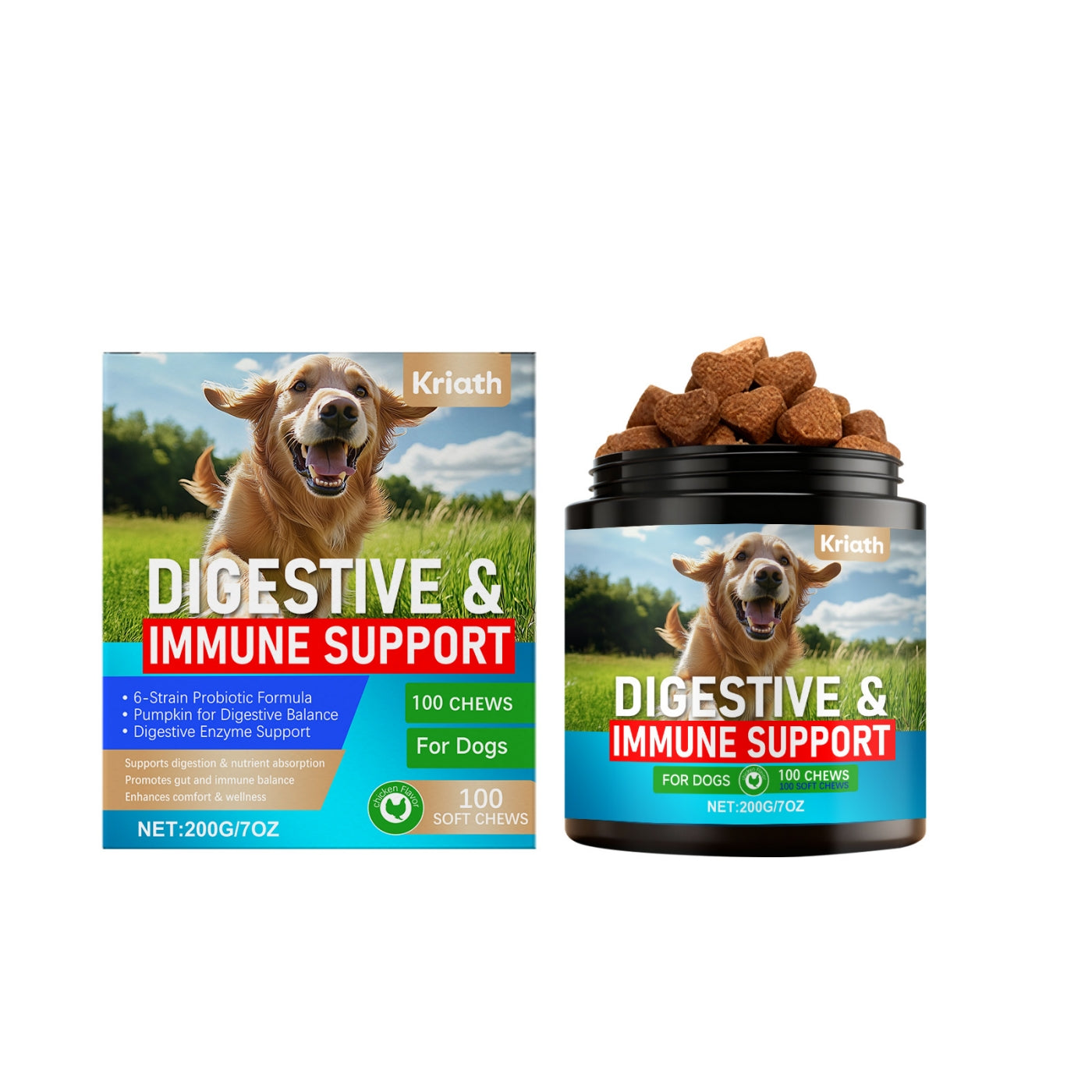 HKM-7925181 Dog Probiotic Soft Granules with Chicken and Beef for Digestive Health
