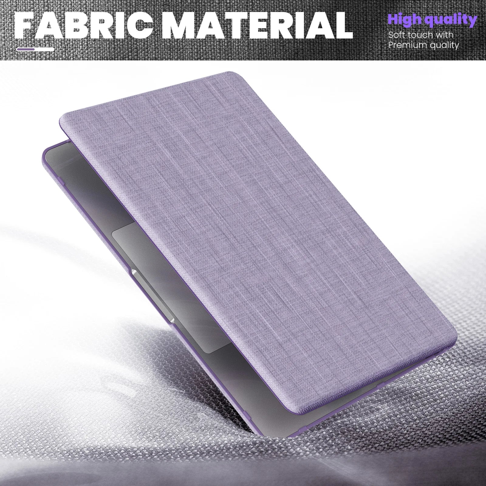 HKM-792531 Purple Fabric Laptop Protective Case for MacBook Air 13.6-inch (M2 A2681 / M3 A3113)
