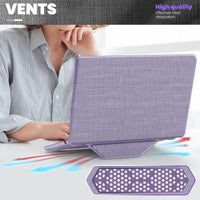 HKM-792531 Purple Fabric Laptop Protective Case for MacBook Air 13.6-inch (M2 A2681 / M3 A3113)