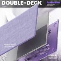 HKM-792531 Purple Fabric Laptop Protective Case for MacBook Air 13.6-inch (M2 A2681 / M3 A3113)